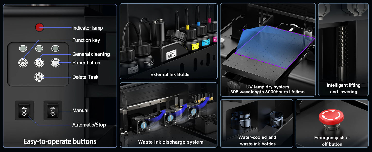 UV Printer A4 UV DTF Impresora UV Printing Machine L805 A4 UV Flatbed Printer with Varnish for Metal Wood Acrylic UV DTF Printer