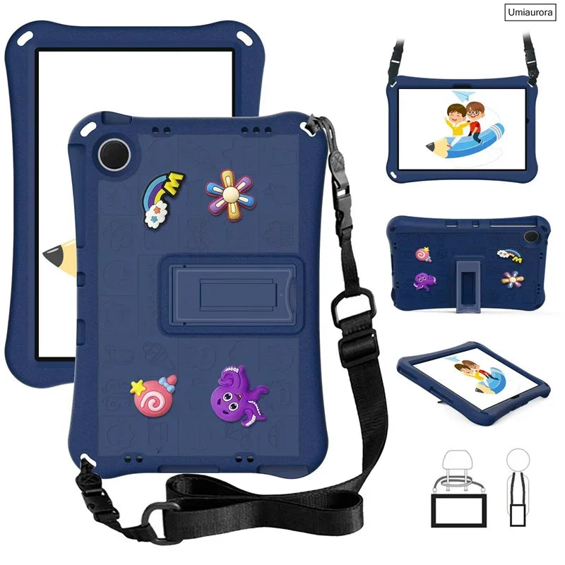 For Samsung Tab S5E S6 Lite 10.4" A7 A8 A9+ A11 Plus SM-X230 SM-X210 X130 T500 T510 Shockproof Stand Strap Tablet Case EVA Funda