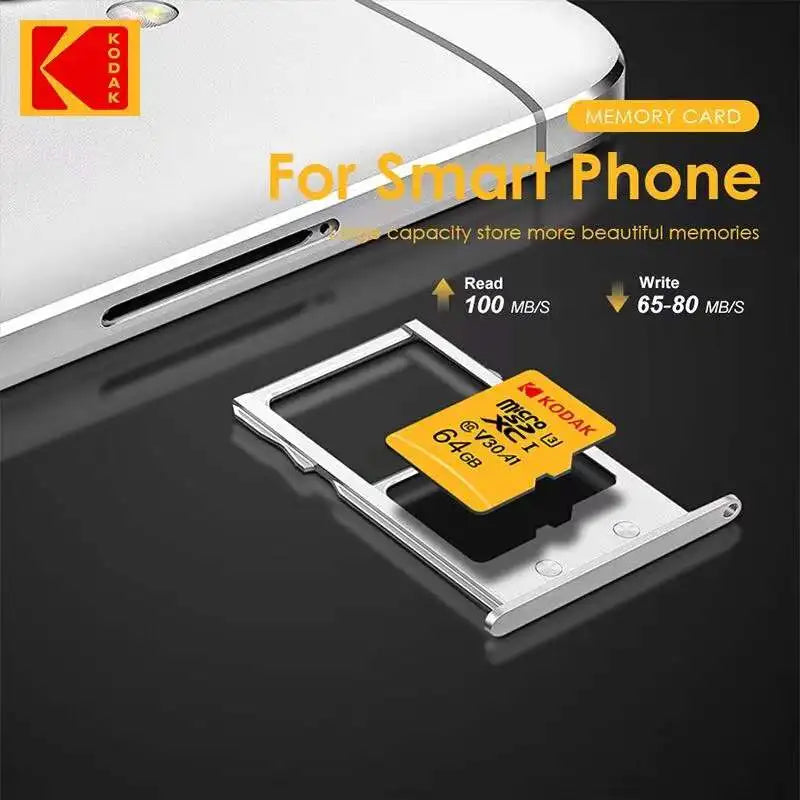 Kodak Micro SD Card 64GB 32GB Memory Card 512GB 256GB 128GB MicroSDXC Class10 SD Memory Card 100MB/s Original TF Flash Card U3