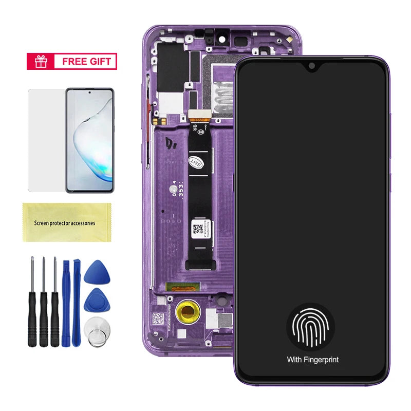 AMOLED For Xiaomi Mi 9 Mi9 LCD Display Touch Screen Digitizer Assembly With Frame For Xiaomi Mi9 M1902F1G Screen Replacement