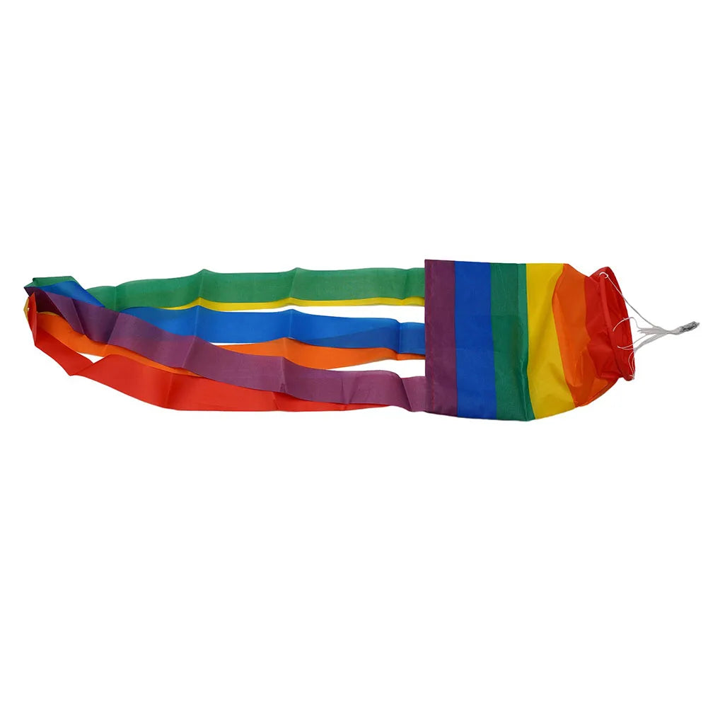 100D FABRIC 35 X 5 X 5 Inch 5 Feet Porch Deck 88 X 13 X 13cm Party Decoration Polyester Rainbow Windsock Backyard