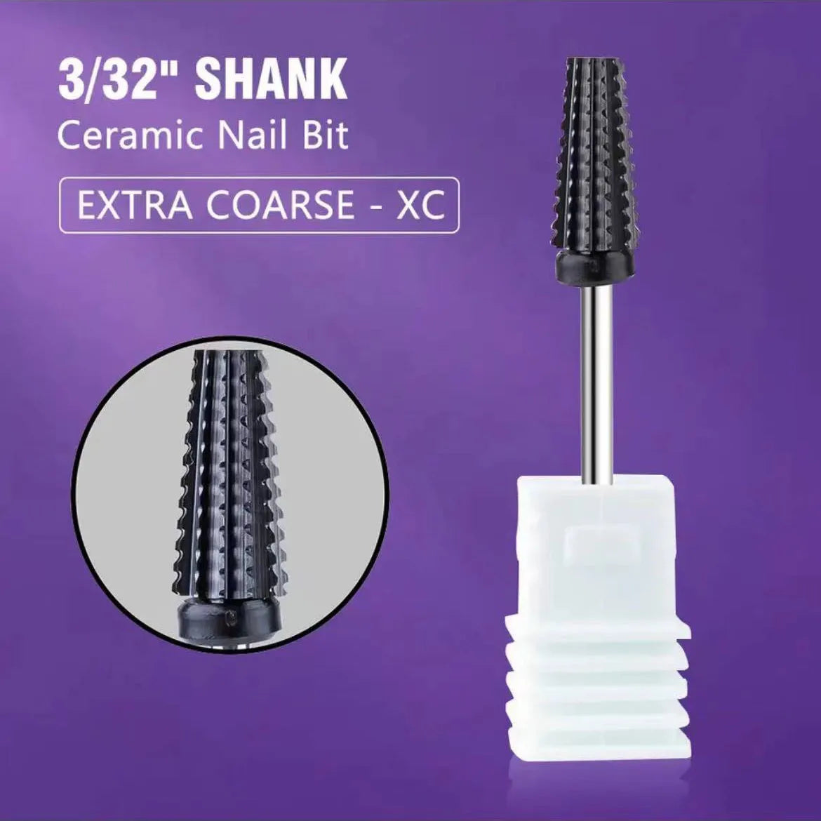 Black 5 in 1 Ceramic Nail Drill Bit For Electric Drill Machine 3/32" Shank Milling Cutter Fast Remove Acrylic Or Hard Gel