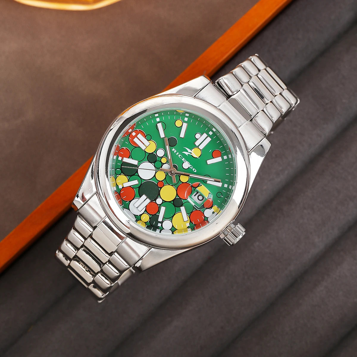 Classic Men's Quartz Watch Luxury Fashion Calendar Date Clock Round Glass Mirror Stainless Steel Business Wristwatch for Gifts ﻿