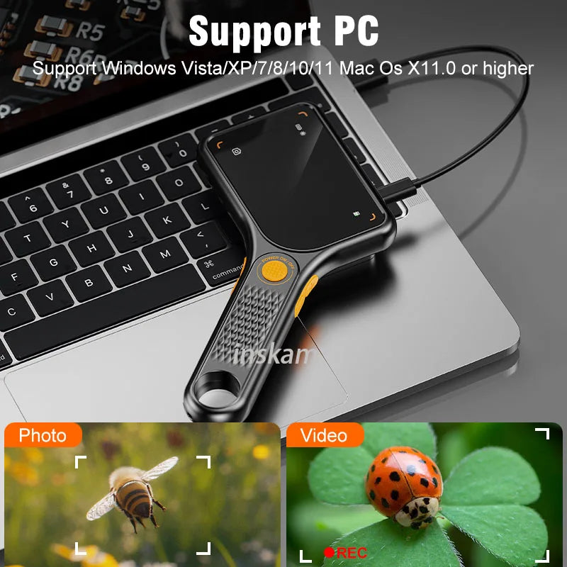 Digital Microscope Handheld 3.0 inch IPS Color Screen Autofocus 2MP Coin Video Microscopes 500x Magnification for Jewelry Watch