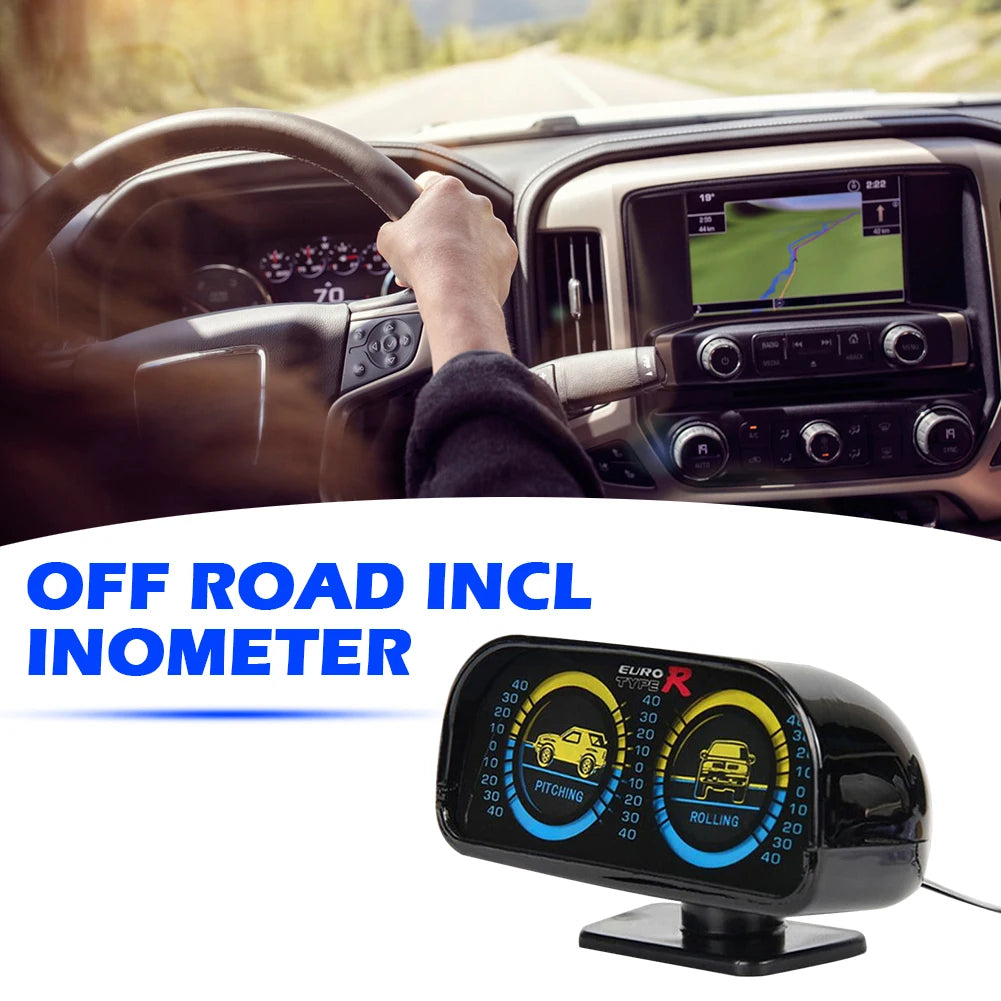 Inclinometer Clinometer Two-Barreled Backlight Car Angle Tilt Inclinometer Car Compass LED Inclinometer Off Road 4x4 Accessories