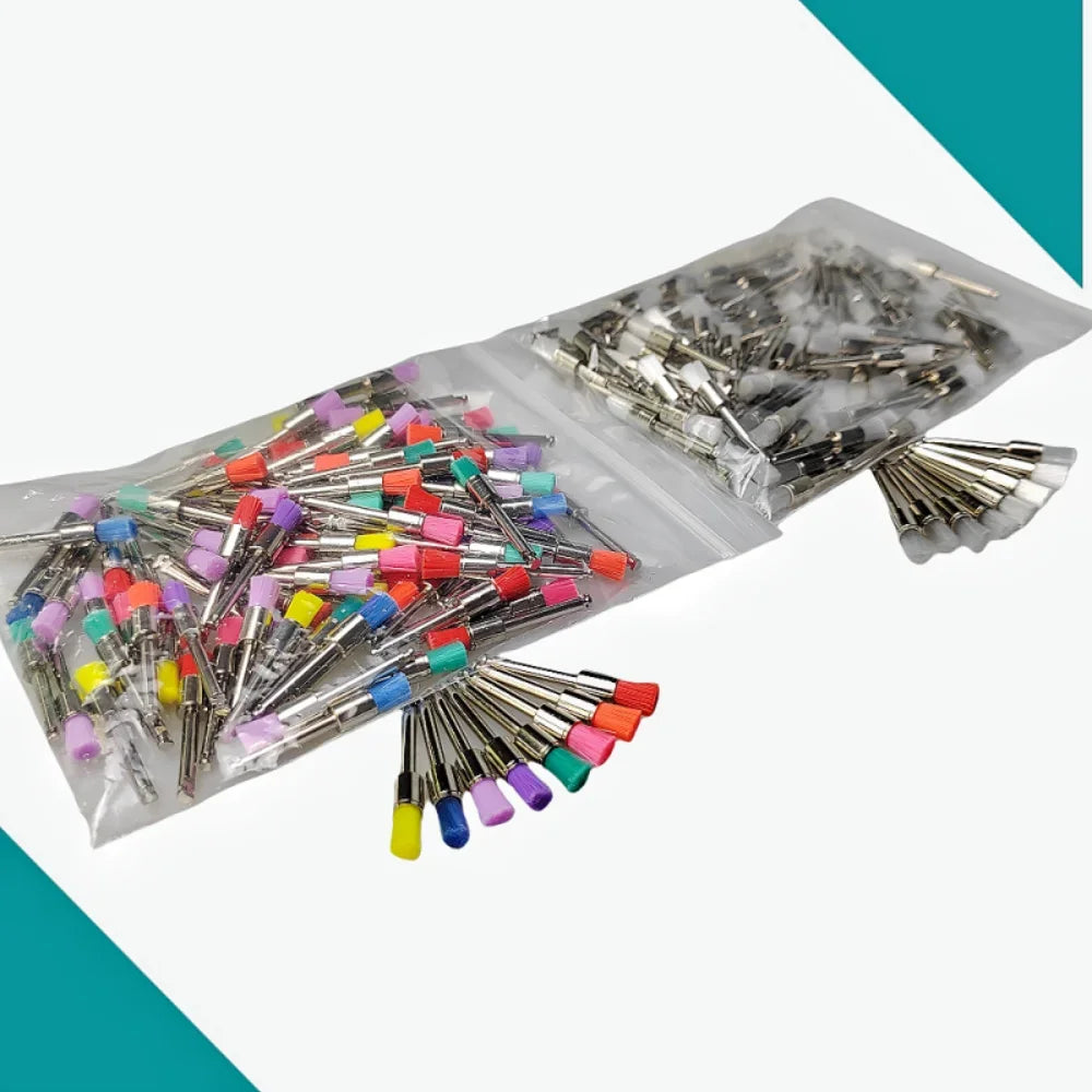 JUMTOP Dental Materials Prophy Prophylaxis Brush Colour White Nylon Polishing Brushes RA Shank 2.35mm Dentistry Polisher