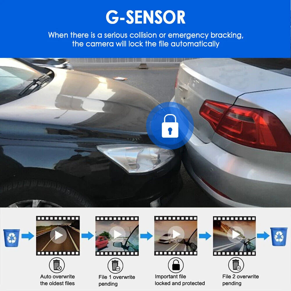 Dash Camera Front And Inside,3.16inchdash Cam 1080P G Sensor HD Night Vision Loop Recording Wide Angle Car DVR