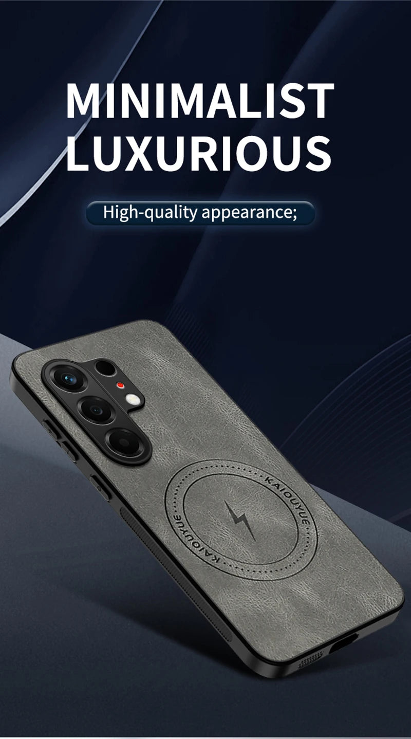 For Tecno Camon 50 4G Vintage Business Phone Case Cover Sheepskin Leather Magnetic Case Wireless Case for Tecno Camon 50 Pro 4G