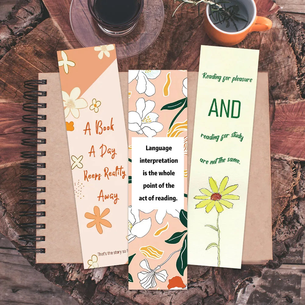 30pcs Aesthetic Cartoon Bookish Reading Book Paper Bookmarks DIY Students Readers Page Marker Library Office Page Marking