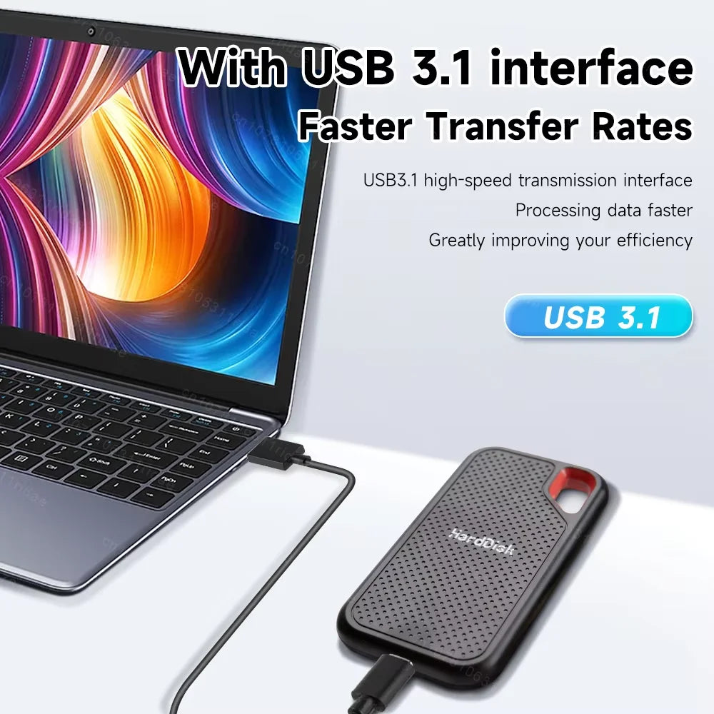 Portable SSD 128TB High-quality Hard Drive 1TB/2TB Original Hard Disk USB 3.1 High Speed Storage Device for Laptop/PC/Phone/Mac
