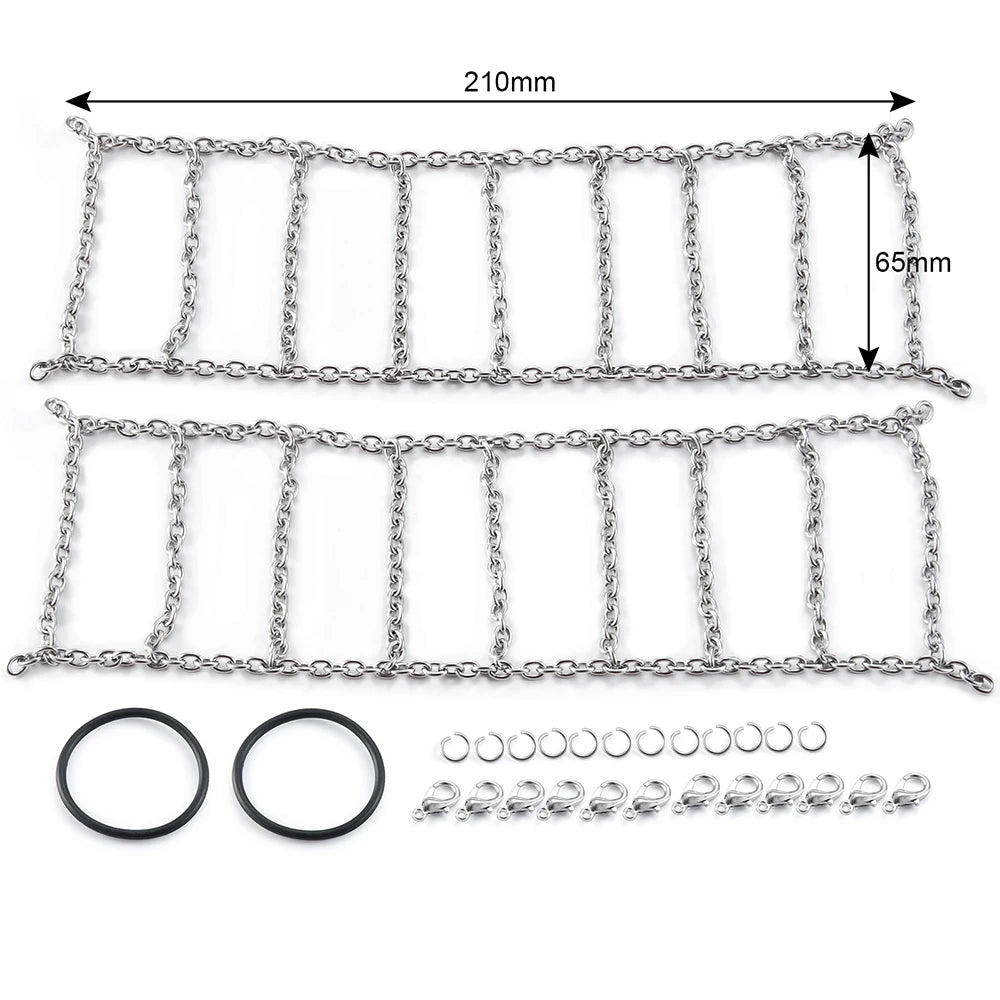 MIBIDAO 2/4pcs Metal Wheel Tires Snow Chain Anti Skid Safety Snow Chain for 1/10 RC Rock Crawler TRX4 TRX6 Axial SCX10 90046 D90