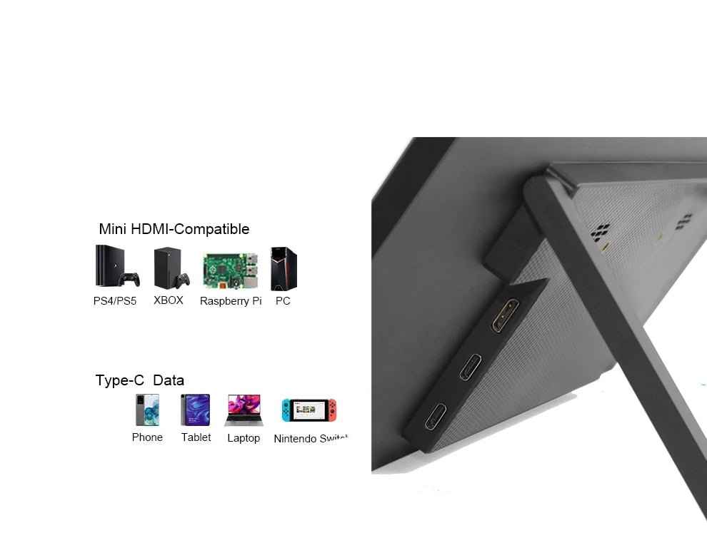 Bimawen 15.6 inch 60Hz Smart TV Portable Monitor with Google TV For Mini PC Laptop Phone Xbox PS4 PS5 Switch Game monitor