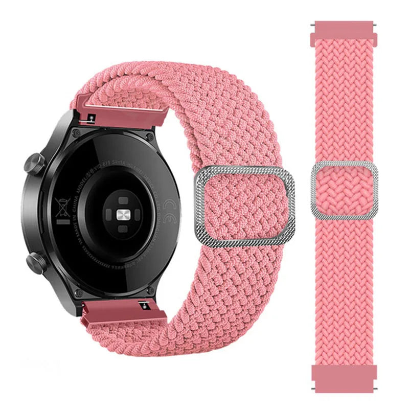 20mm 22mm Elastic Band For Samsung Galaxy Watch 7/6/5/4/FE Active 2 Gear S3 Braided Nylon Strap For Huawei Watch GT 5/4/3/2 46mm