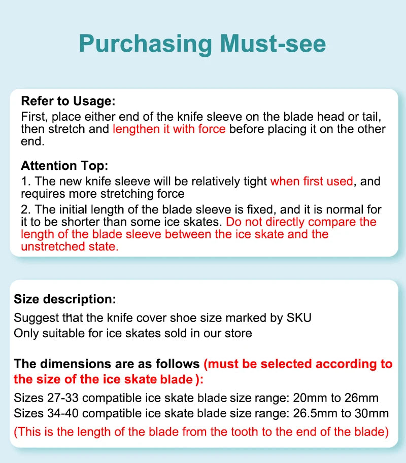 Adjustable TPU Ice Skating Blade Covers Walkable Figure Skate Ice Skate Hockey Skates Prevent Puncture Scalable Blade Sleeve