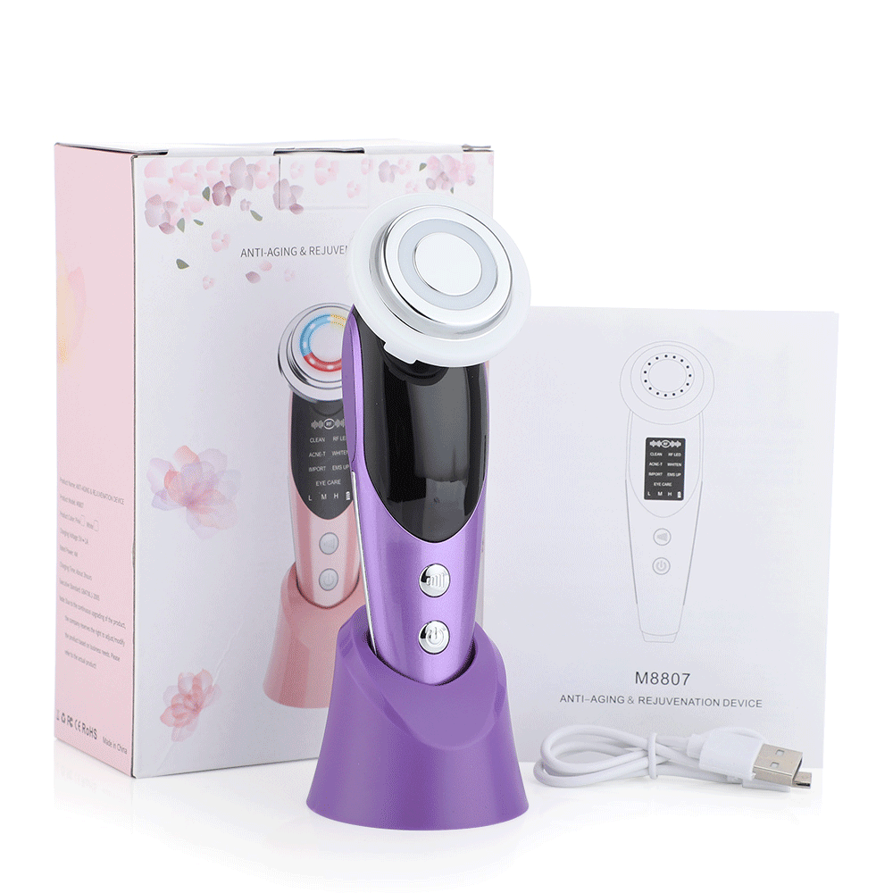 7 in 1 Face Lift Devices Microcurrent Skin Rejuvenation EMS RF Women Facial Massager Light Therapy Anti Aging Wrinkle Beauty