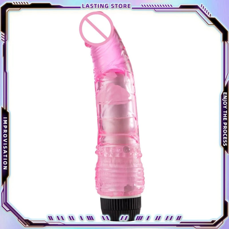Dildo Vibrator Sex Toy Male Realistic Dildo TPE Jelly Penis Vibrating Vagina Massager Female Clitoral  Stimulation Masturbator