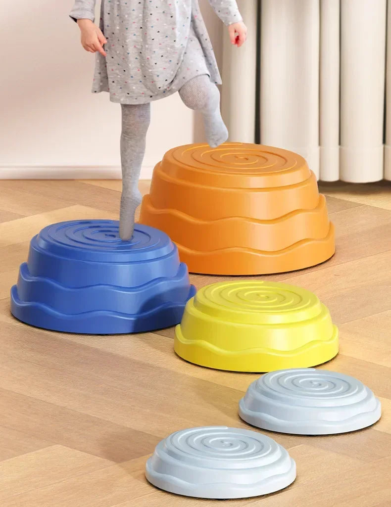 Six Children Cross The River Stone Sense System Training Equipment Kindergarten Early Education Training Balance Treadle Toys