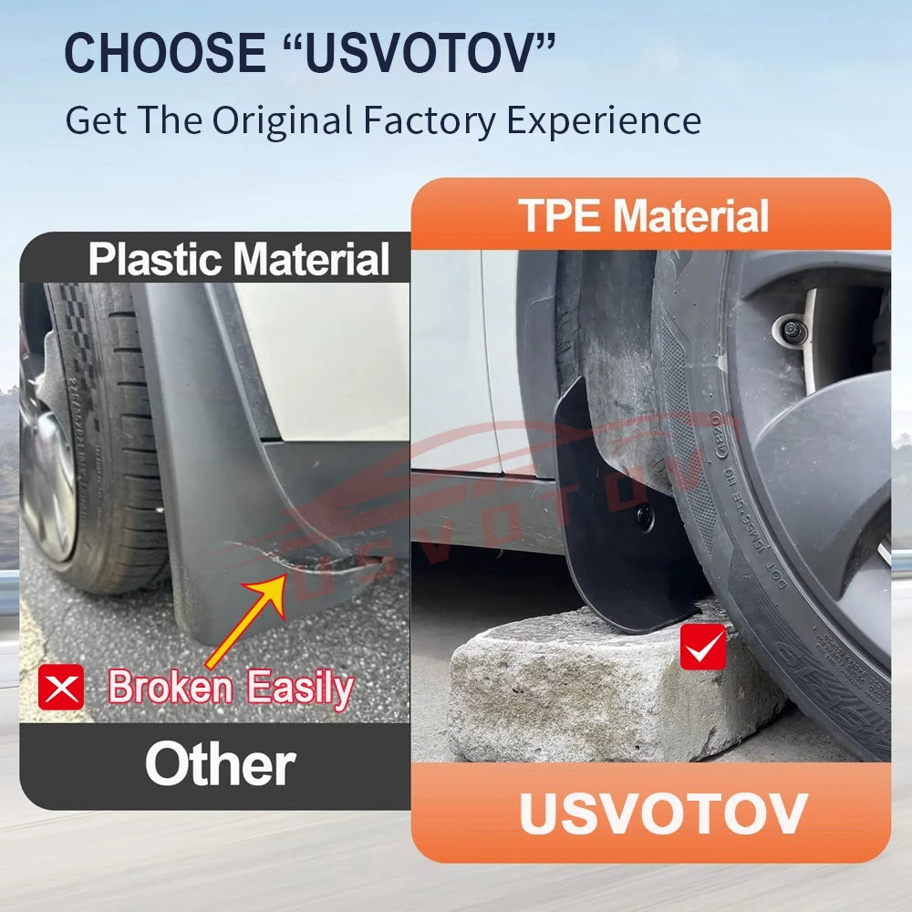 Soft Mud Flaps for Tesla Model 3 Highland 2024 Model Y 2024-2021 Mudflaps Splash Guards Mudguards Front Rear Fender Protector