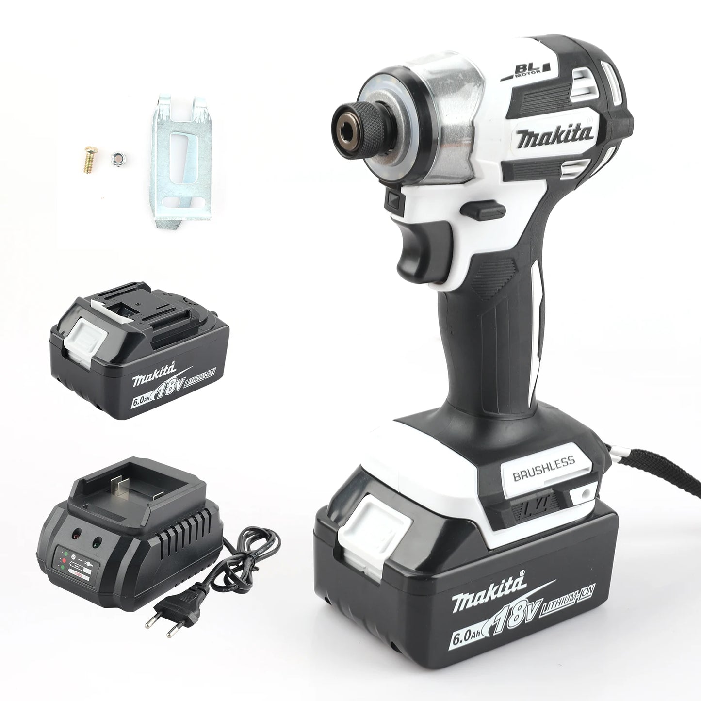 Makita DTD173 black and white brushless screwdriver, rechargeable electric screwdriver, auto repair impact screwdriver