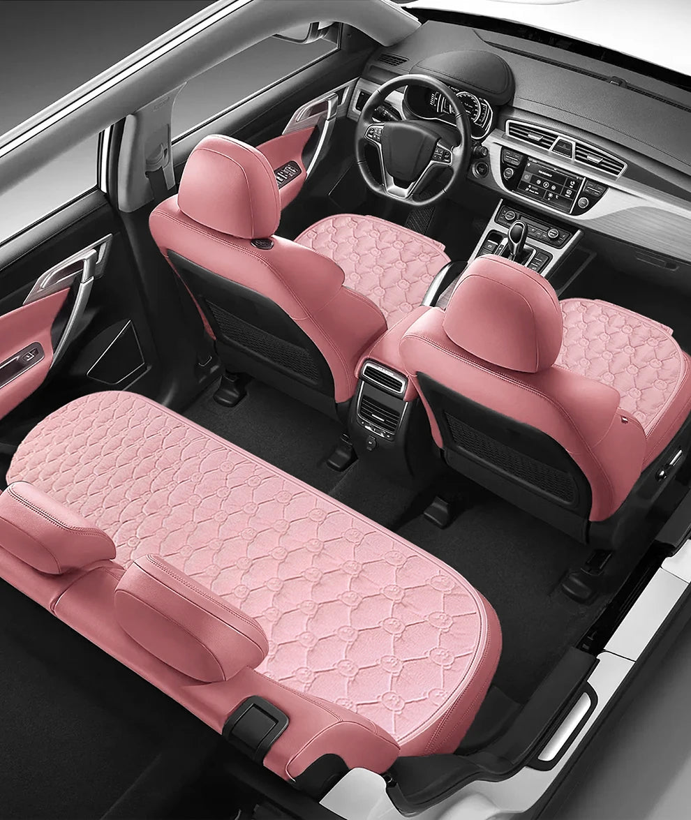 Winter short plush car single piece seat cushion thickened warm front single seat square cushion rear row long cushion