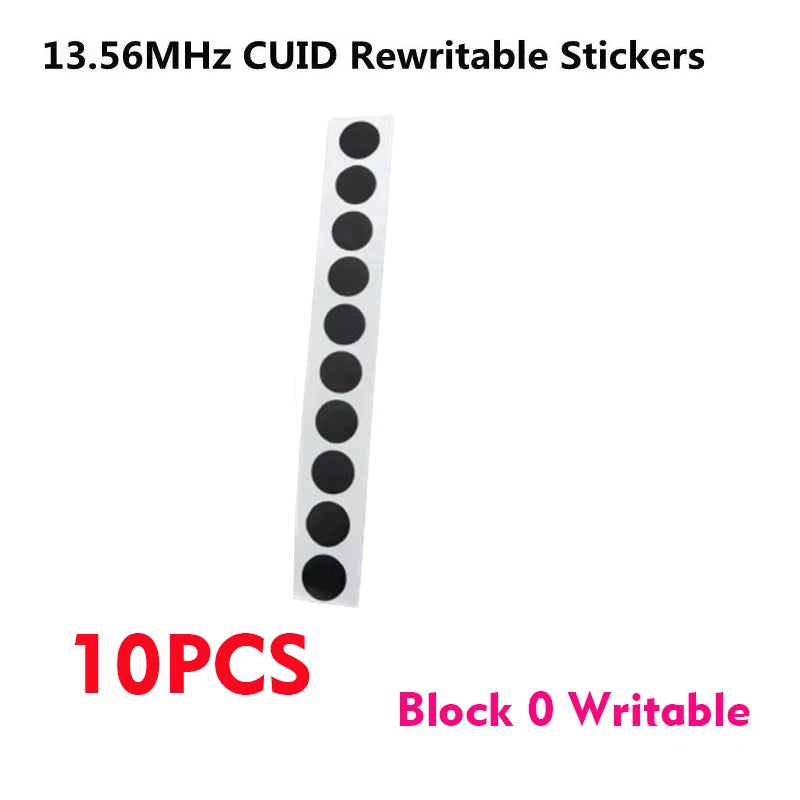 5/10/20Pcs IC CUID Android App MCT Modify 13.56MHz UID Changeable 1K S50 Tags Card Adhesive Sticker Keyfobs Block 0 Writable
