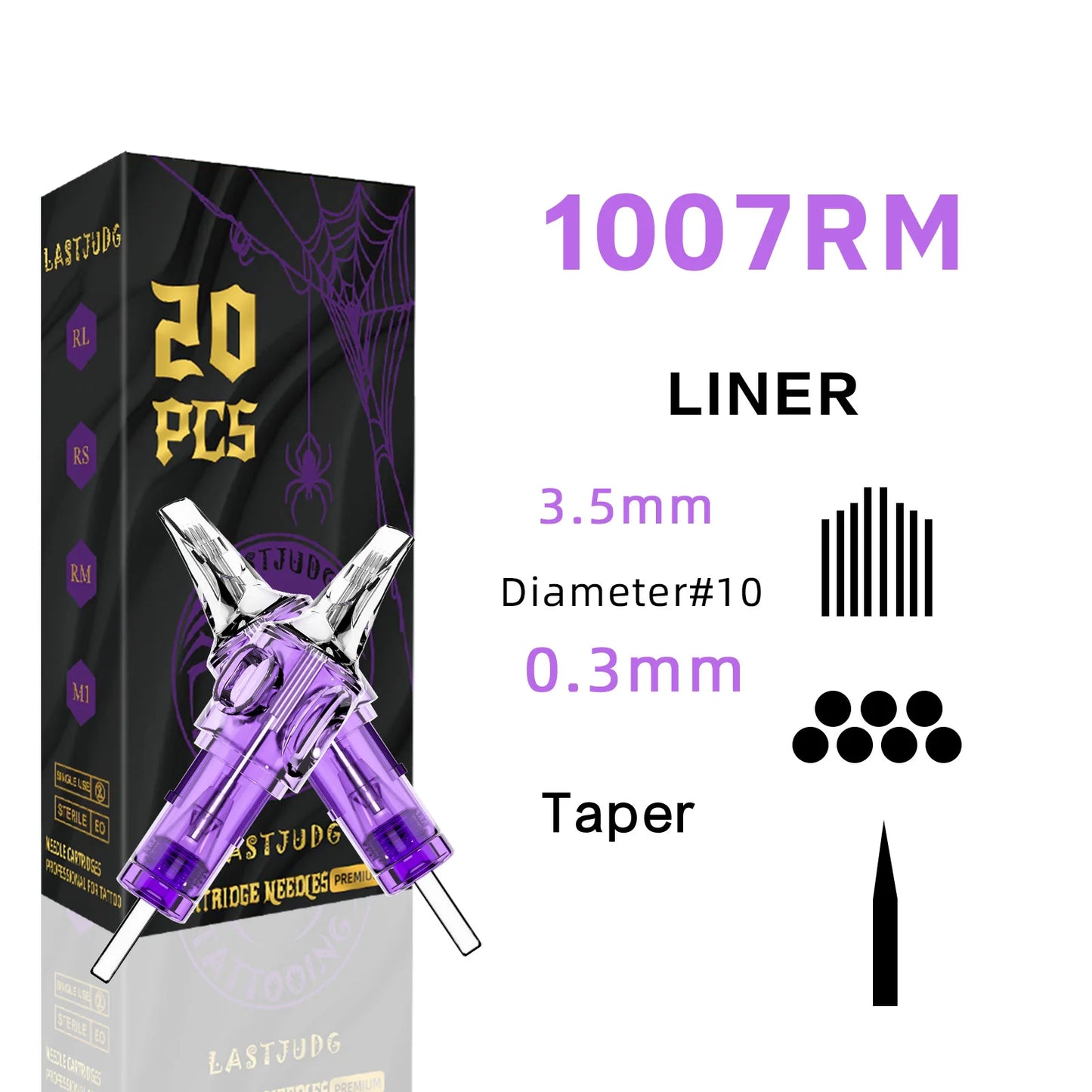 LASTJUDG Tattoo Needles 20PCS Disposable Tattoo Needles RL RS M1 RM Permanent Makeup Tattoo Cartridge Needle For Tattoo Pen