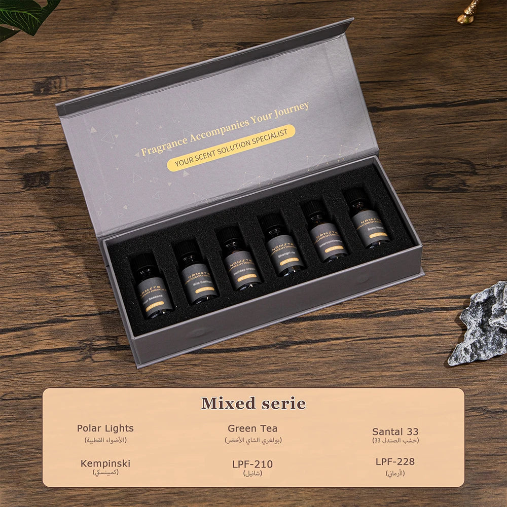 NAMSTE Car Air Freshener Luxury 6-Pack 10ML Diffuser Flavoring Premium Hotel Collection Fragrance Oils Car Aromatherapy Machine