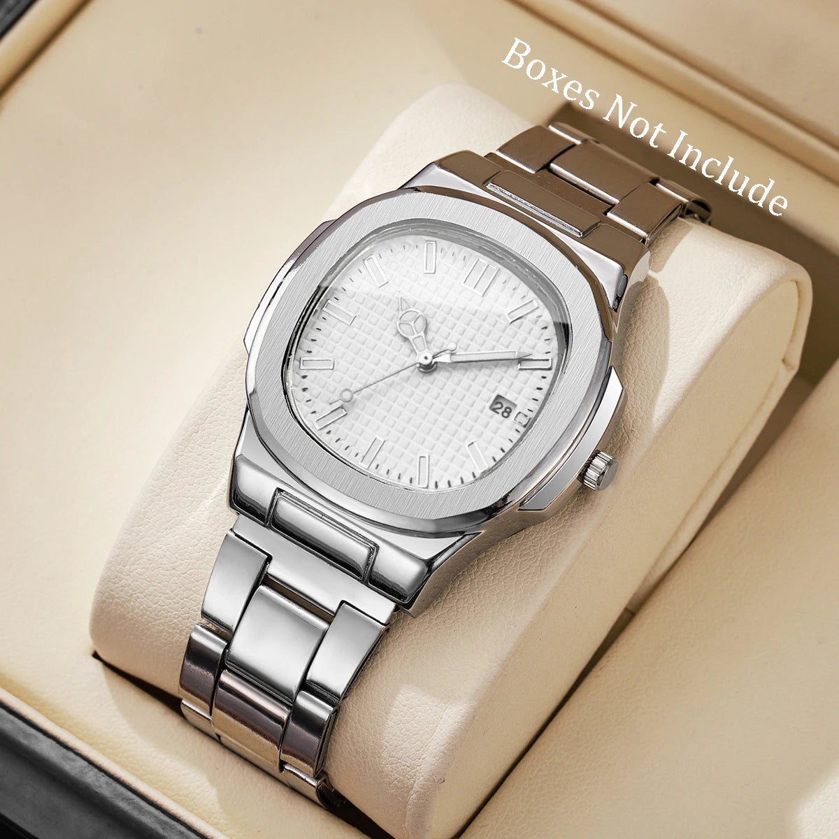 Luxury Square Men Business Watches Simple Calendar Quartz Watch for Mens Clock（Without Box）