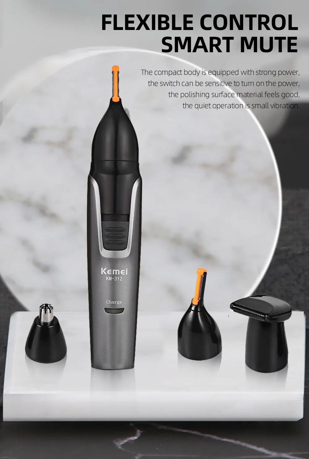3in1 Rechargeable Nose Trimmer Beard Trimer For Men Micro Shaver Eyebrow Nose Hair Trimmer For Nose And Ear Cleaner Grooming Set