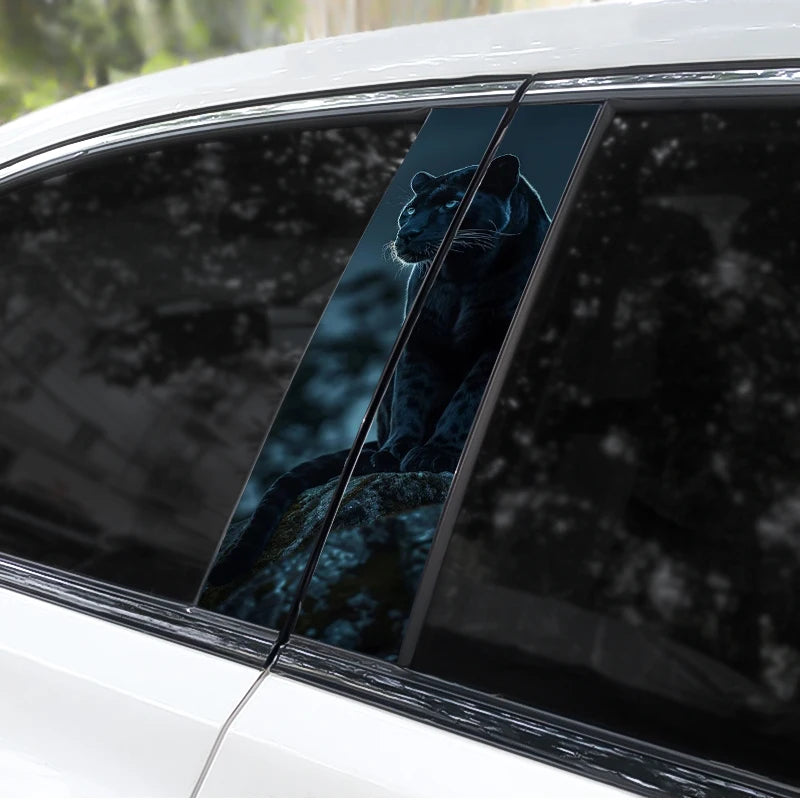 2pcs Lion Animal Car Decal Car B Pillar Decal Vinyl Waterproof Car Door Post Decal Diy Car Modification Styling Decal