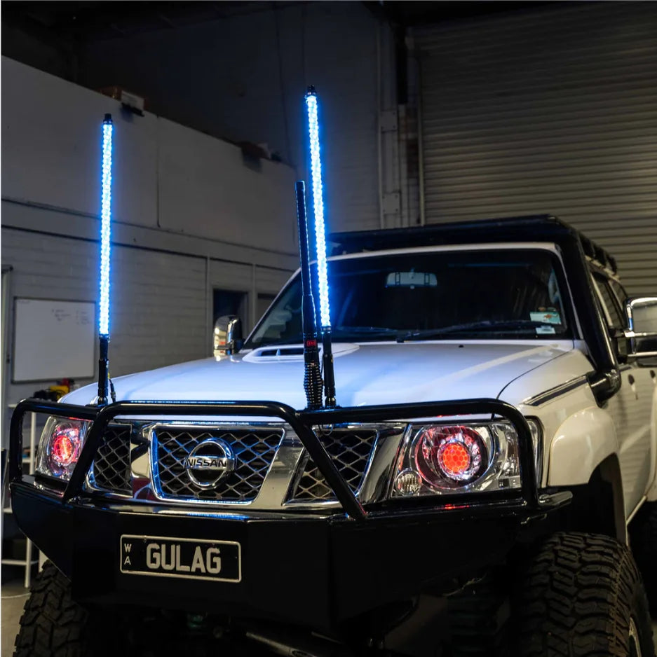 2FT LED Whip Lights Lighted Antenna Whips For ATV UTV Polaris RZR Off Road Truck Sand Buggy Dune Flagpole Lamp