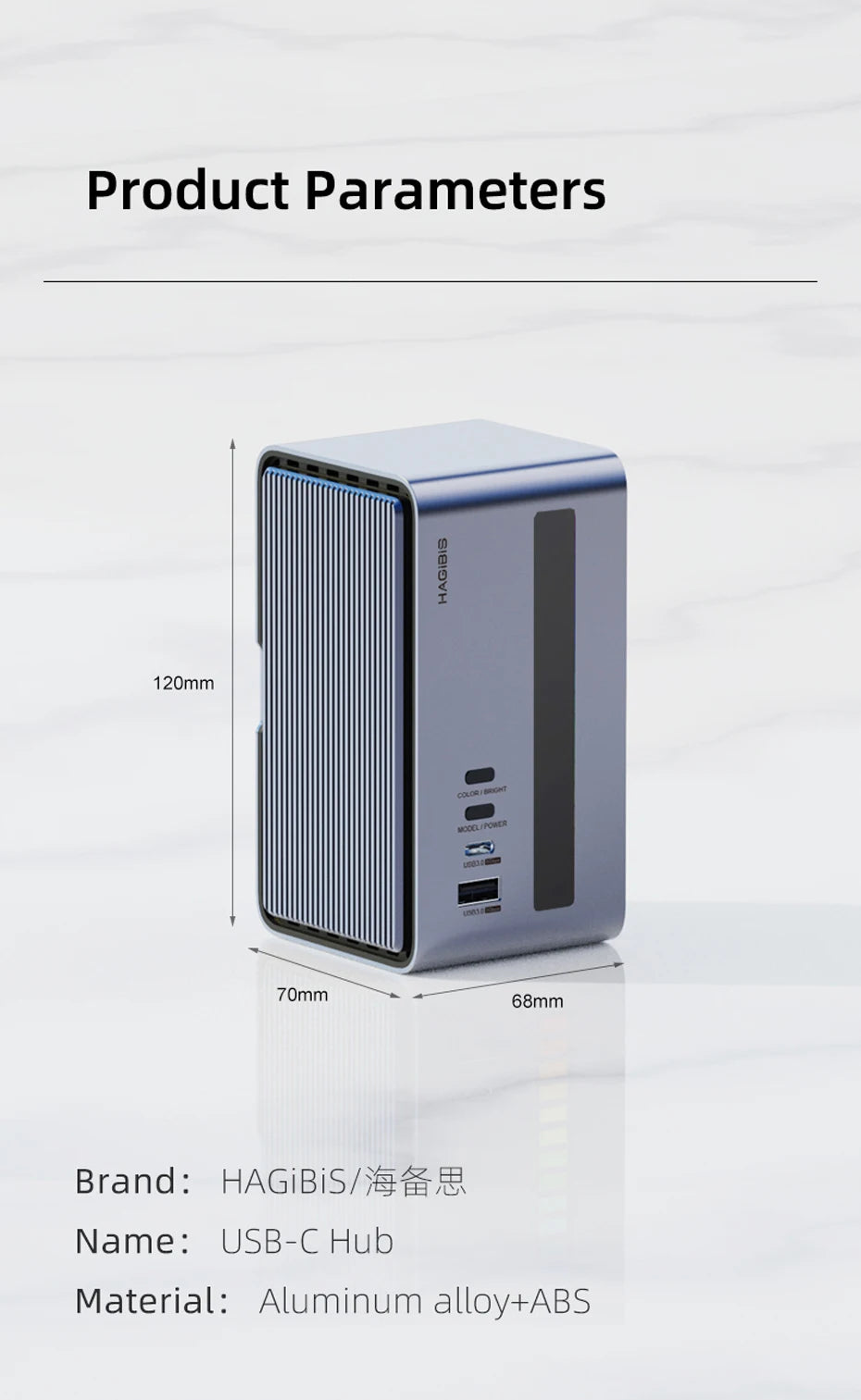 Hagibis USB C Docking Station with Dual HDMI Monitor M.2 SSD Enclosure Ethernet 100W PD USB Hub SD/TF-U100/U100 Pro/U100 Ultra