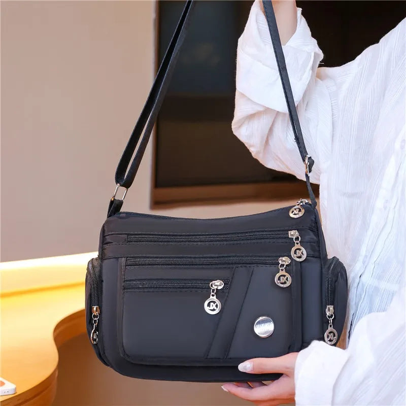 Large Capacity Women Crossbody Bag Waterproof Tote Casual Nylon Shoulder Bag Purse Handbag Lightweight Travel Messenger Bag