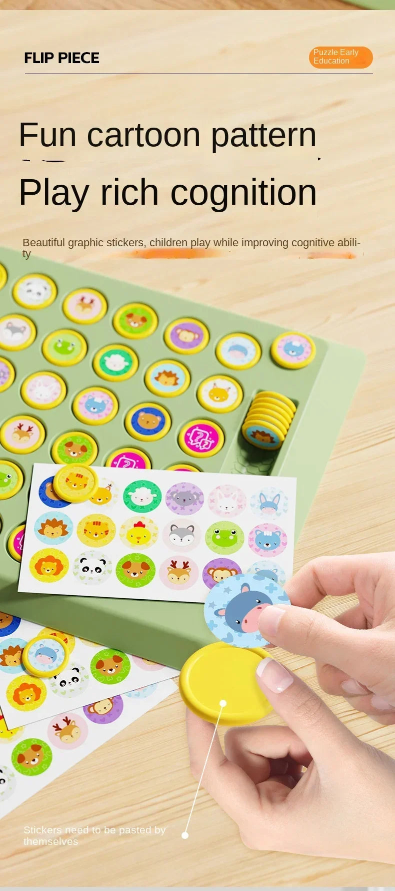 2024 New Two-player Animal Flip Chess Children's Pairs of Touch Shen Ji Miaoji Parent-child Interactive Puzzle Reasoning Game