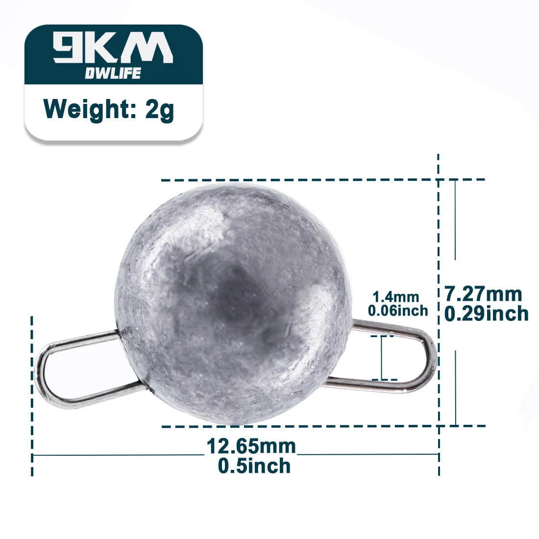 9KM 10Pcs Cheburashka Weights Cheb Ball Sinkers Hook Connector Freshwater