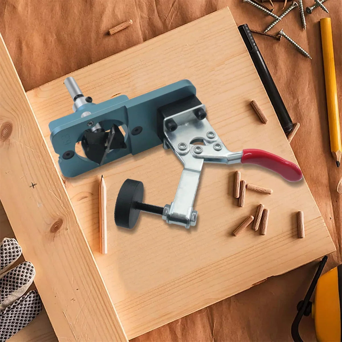 35mm Hinge Boring Jig Kit - Concealed Hinge Drilling Guide Jig - Aluminum Alloy Hinge Hole Opener Template Puncher Locator