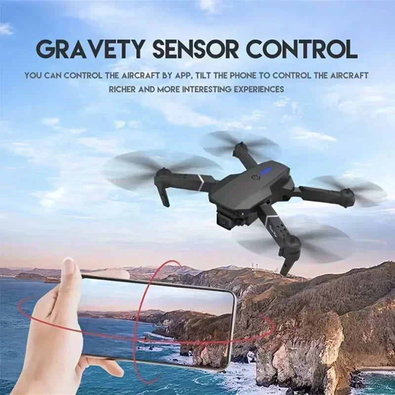 4K Aerial Photography UAV E88Pro RC Drone With 1080P Wide Angle Dual HD Camera Foldable RC Helicopter WIFI FPV Toy Gifts