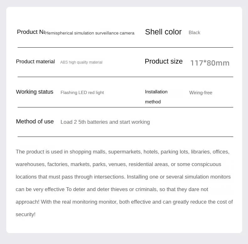 Simulation Fake Monitor Fake Camera Outdoor Household Fake Camera Head Probe Model Realistic Model Simulation Monitoring