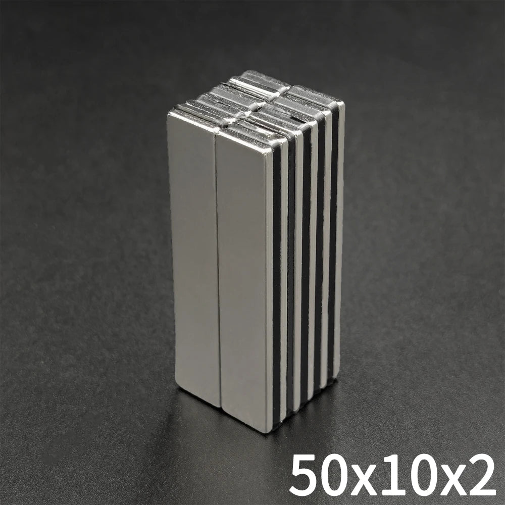 20x10x2 30x10x2 40x10x2 50x10x2 60x10x2 mm Magnetic Blocks Rectangular Neodymium Magnets N35 Strip Super Powerful Strong 50*10*2