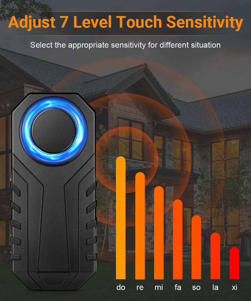 Gadpow Motorcycle Bike Wireless Remote Control Alarm Vibration Sensor 113dB Loud Waterproof Security Alarm