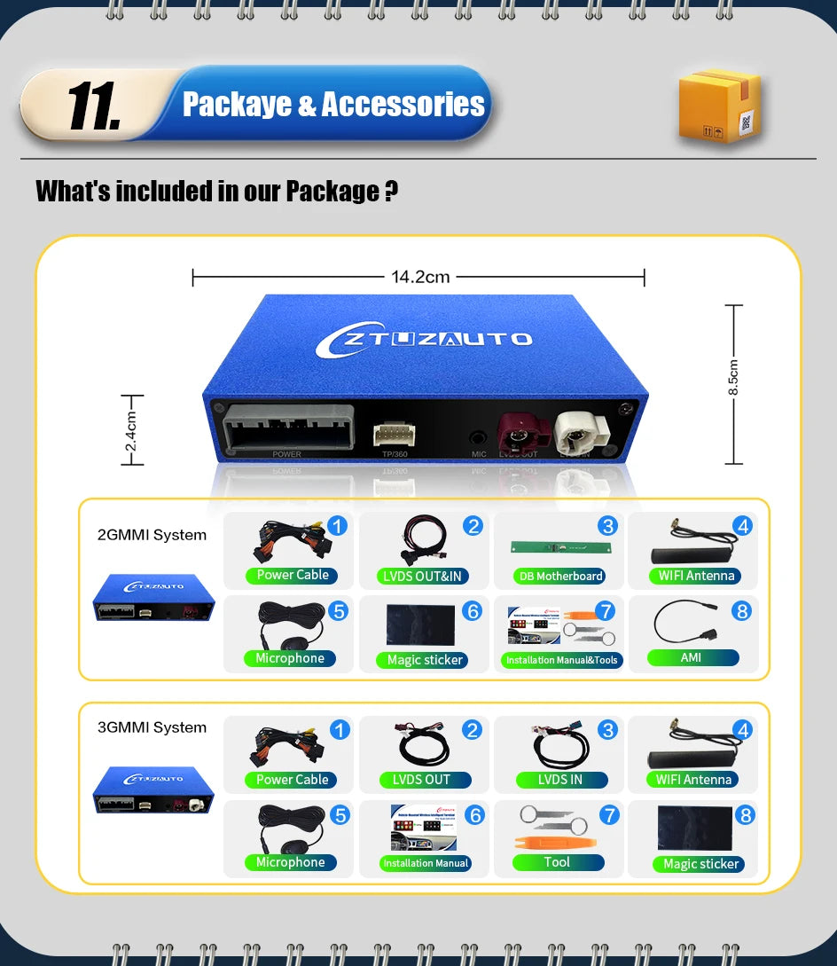 Wireless CarPlay Android Auto MMI Interface for Audi A4 B8 A5 Q5 2008-2016 with AirPlay Mirror Link Functions Reverse Camera