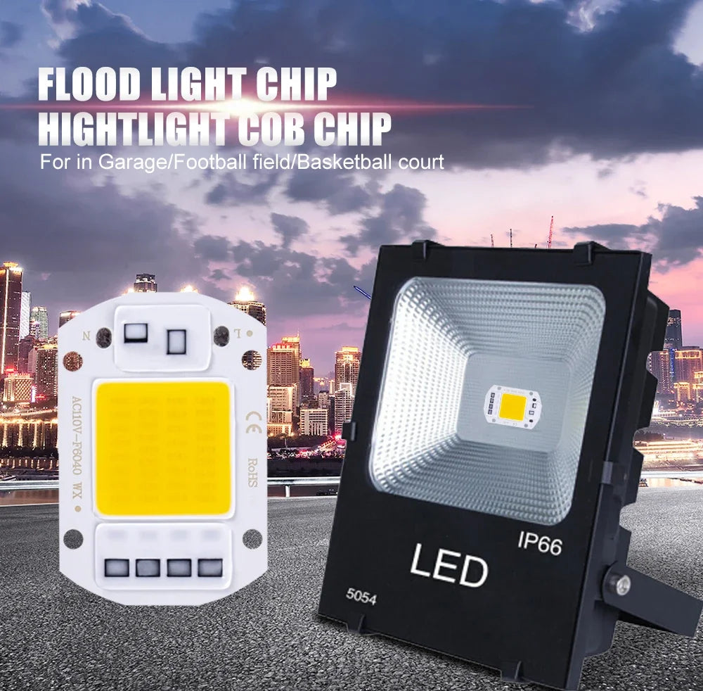 F6040 20W/30W/50W AC 220V COB Module LED Chip Diodes Lamp Bulb for Outdoor Focus Spotlight Garden Integrated Light Beads