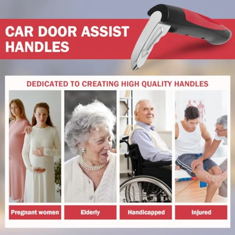 Automotive door assist handles 2-in-1 multifunctional vehicle support handles with window breaker, portable door latch handles