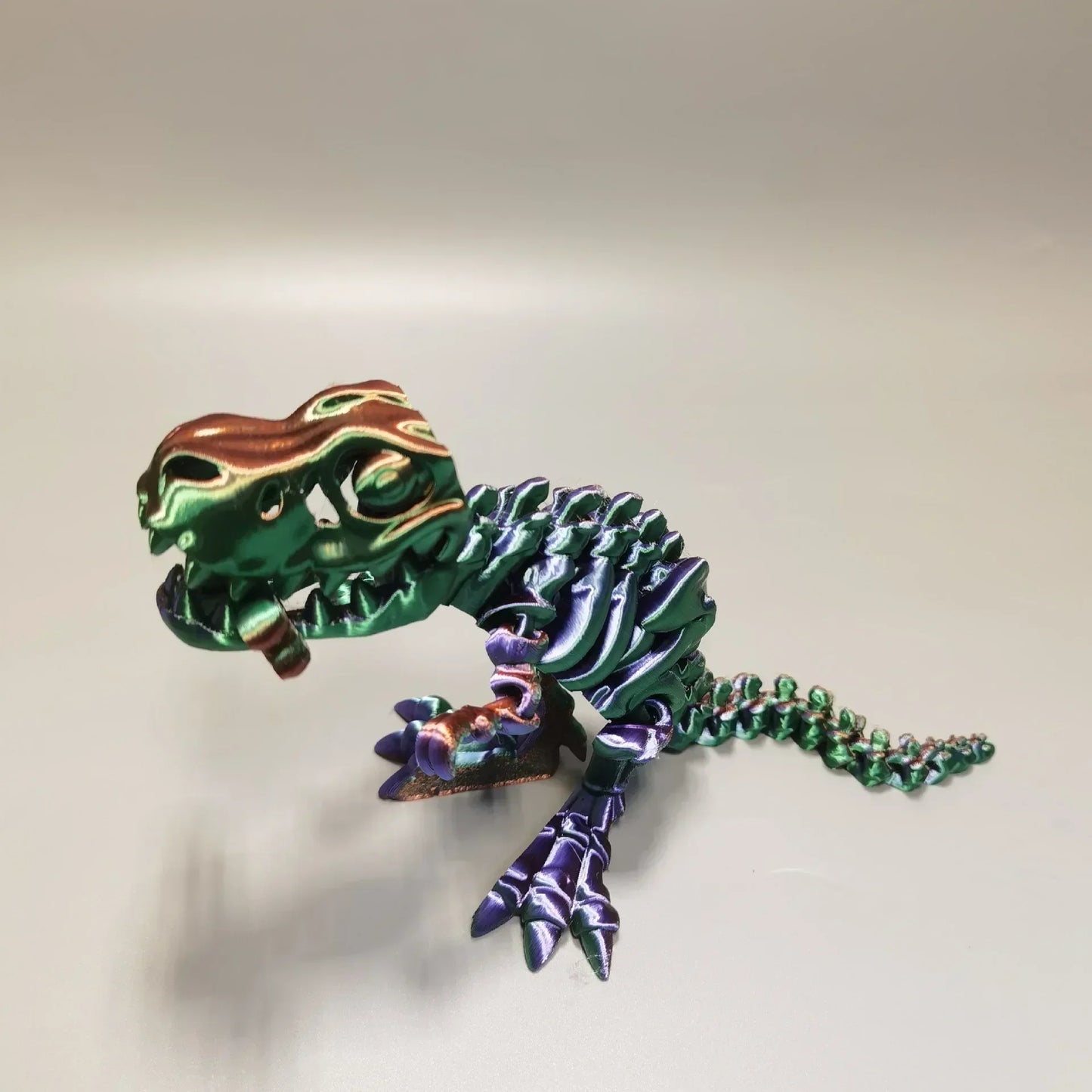 4Pcs Tyrannosaurus Rex Fossil Dragon 3D Printing Skull Dragon Movable Joint Decoration Toy Can Stand Big-mouth Dinosaur Model