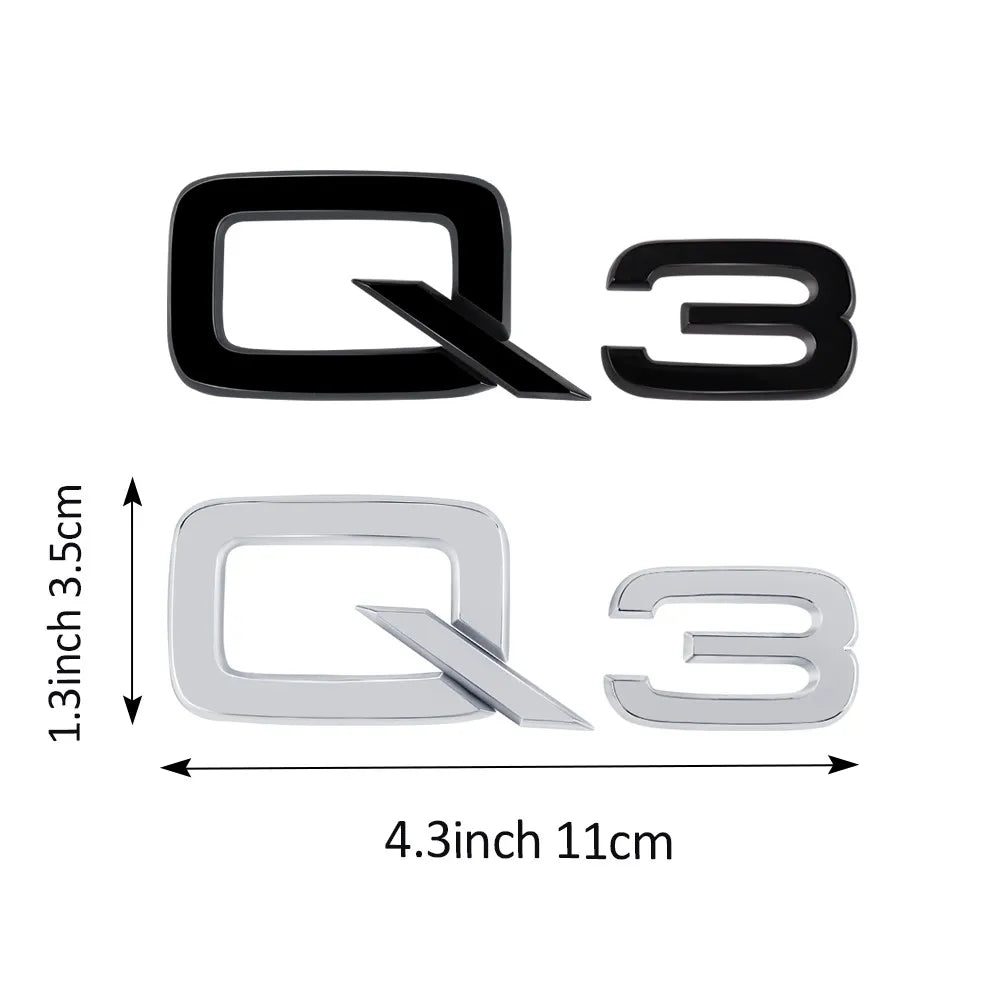 ABS Letter Badge Car Body Rear Trunk Sticker Decoration Accessories For Audi Q3 Q5 Q7 V6T A4 A1 A5 S5 A6 V6T S8 V8T Car Styling