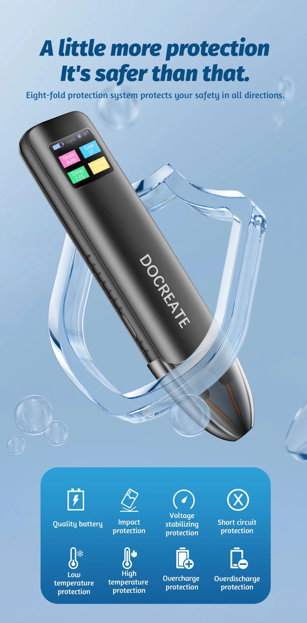 Docreate-757 Color screen portable handheld small spot welder 18650 mobile phone lithium battery nickel plate collision welding