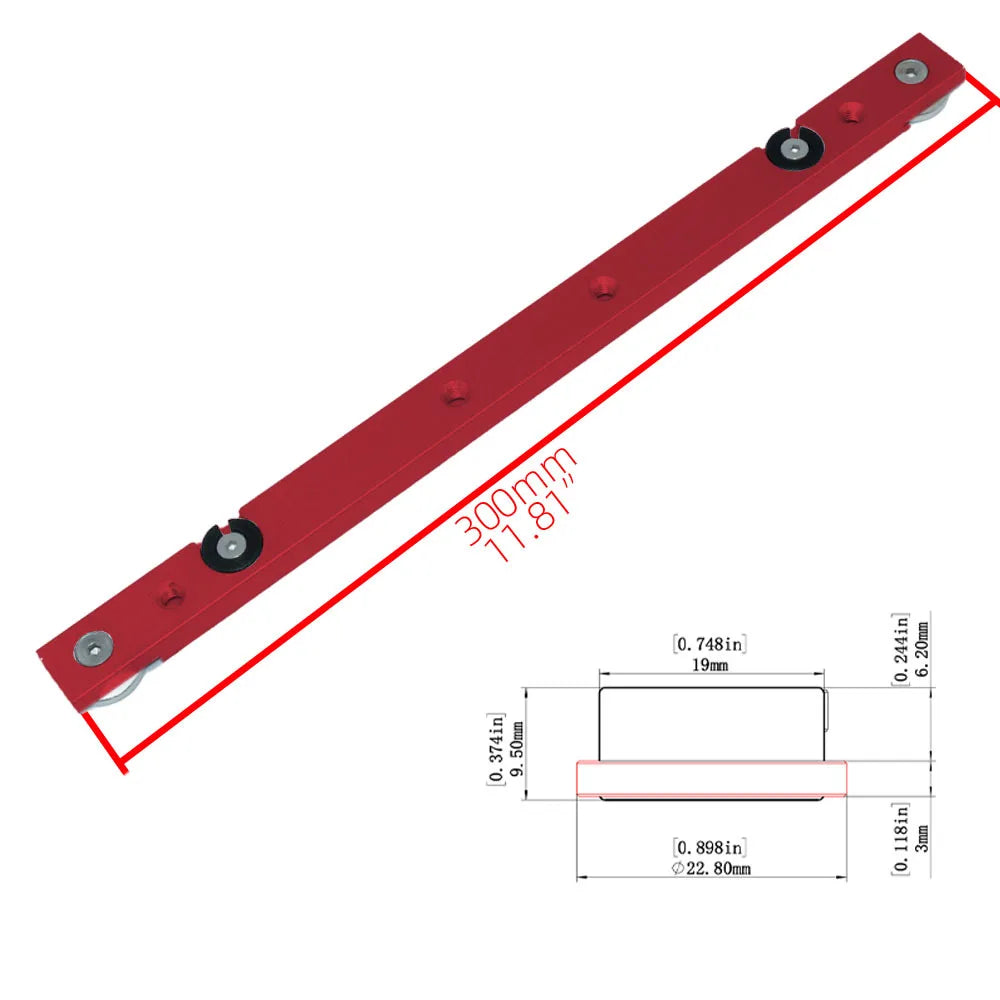 T Tracks Hardware Red Woodworking T Slot Slider Practical Pusher Modification Metal Miter Tool Bar Limit