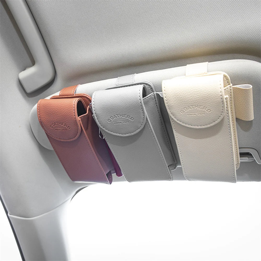 Car Sunglasses Frame Carbon Fiber Bills Multi Function In Car Creative Eye Box Card Double Headed Clip On Board Stowing Tidying