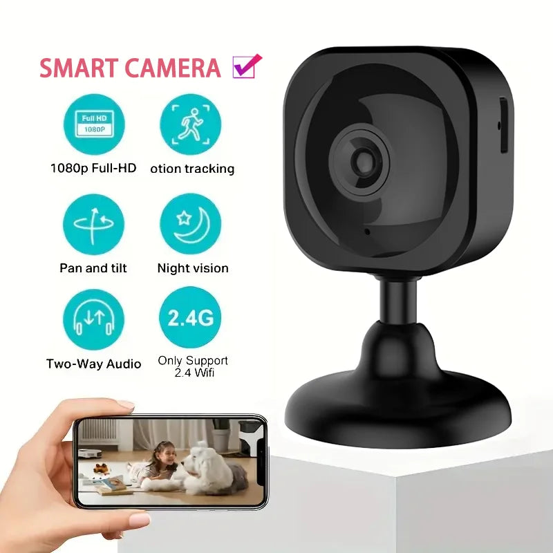 2MP1080P WiFi Home Indoor Baby Camera Monitor, 5V USB Power Supply, No TF Card, Two-Way Audio, Infrared Night Vision, Alarm Push