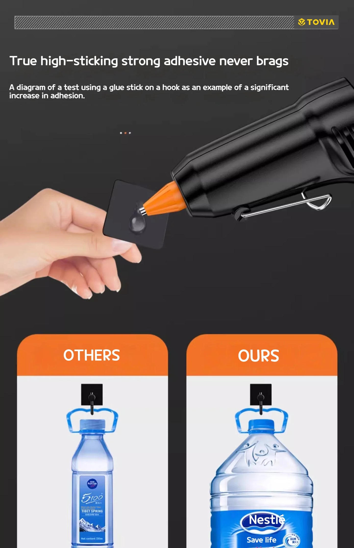 T TOVIA 7mm*100mm translucent hot melt glue stick EVA material suitable for DIY, gluing photo albums/wood, etc. 60PCS/120PCS